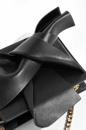 leather bow belt bag
