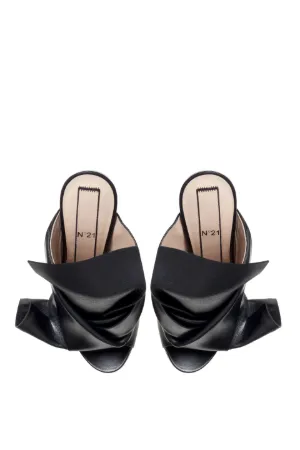 leather bow mules