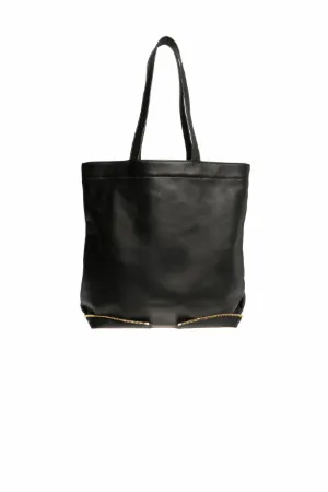 leather logo shopper bag