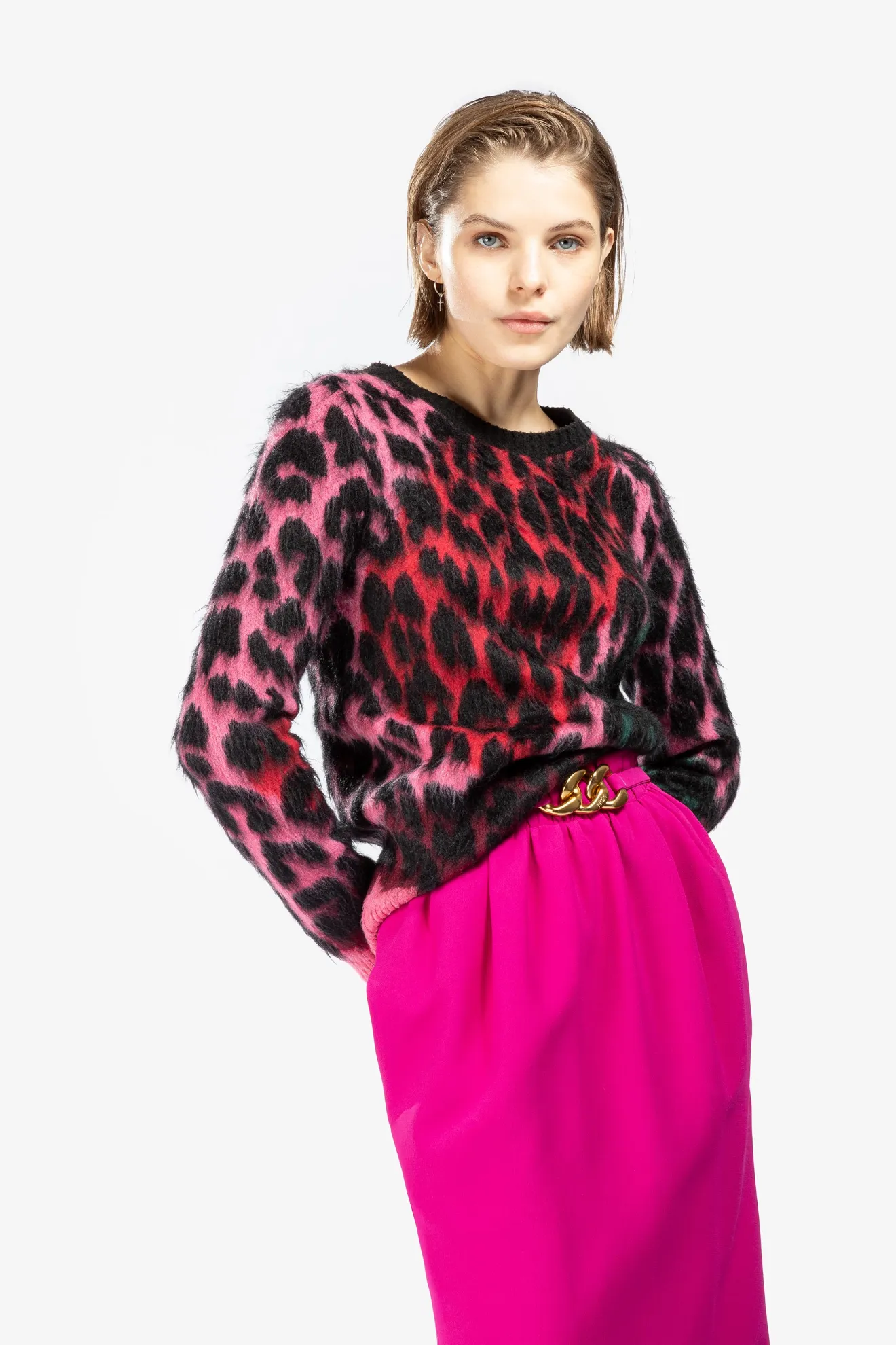 Leopard jacquard sweater best sale