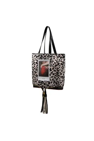 leopard photo-print shopper bag