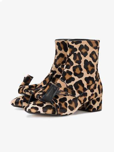 leopard print wide fit boots