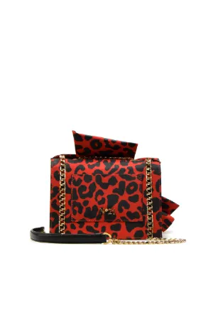 leopard-print bow bag