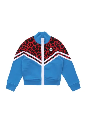 Leopard-print Chevron Track Jacket