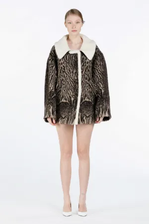 Leopard-Print Eco-Shearling Jacket