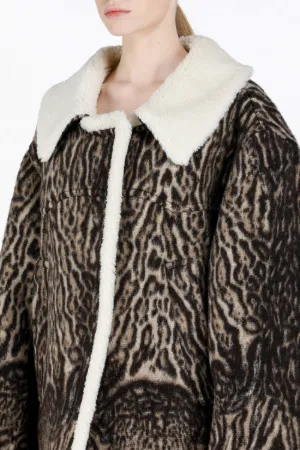 Leopard-Print Eco-Shearling Jacket