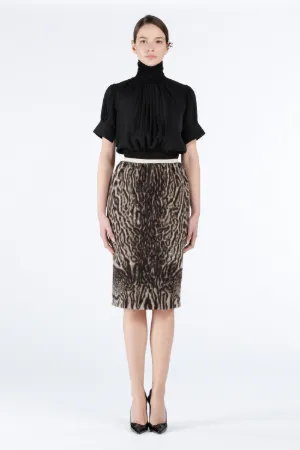 Leopard-Print Pencil Skirt
