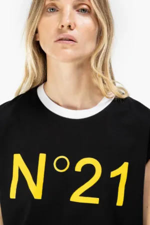 Logo cap sleeve T-shirt