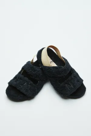 Logo-Embroidered Eco-Shearling Sandals