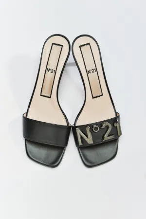 logo-lettering mules