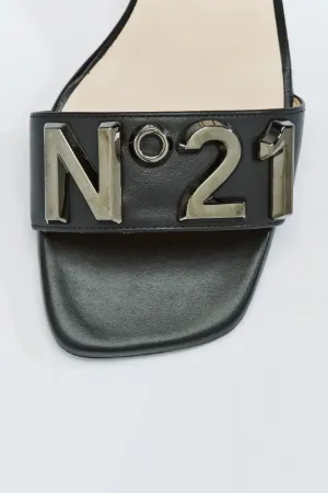 logo-lettering mules