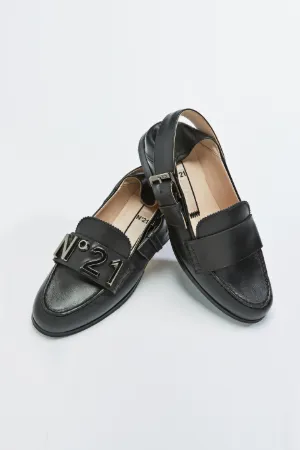 logo-plaque loafers