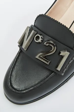 logo-plaque loafers
