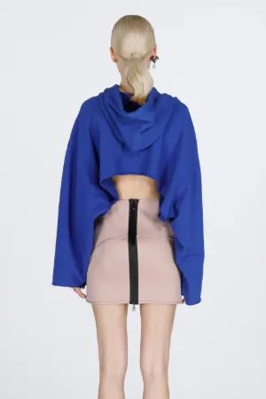 Logo-Print Cropped Cotton Hoodie