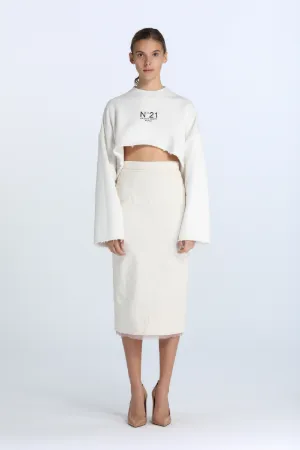 Logo-Print Cropped Sweatshirt