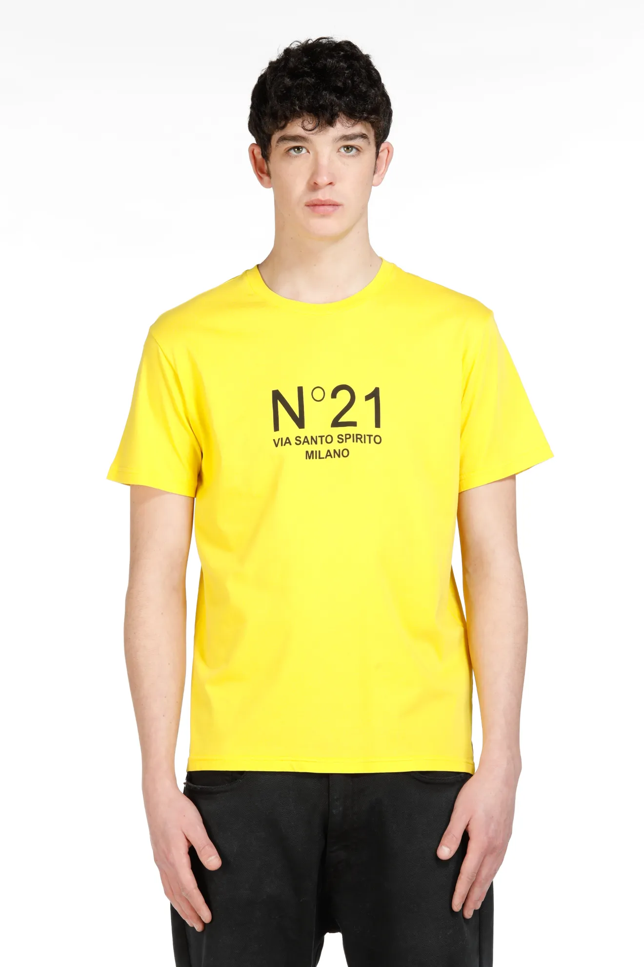 Logo Print T Shirt In Yellow N°21 Official Online Store