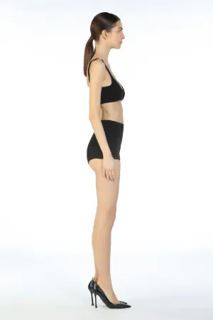 Logo Ribbed-Knit Bra