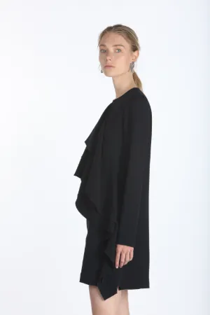 long-sleeve draped dress