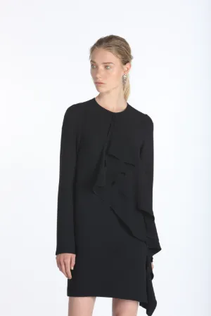 long-sleeve draped dress