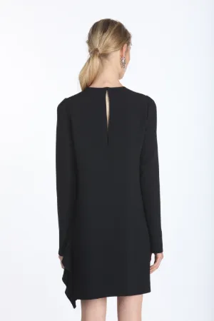 long-sleeve draped dress