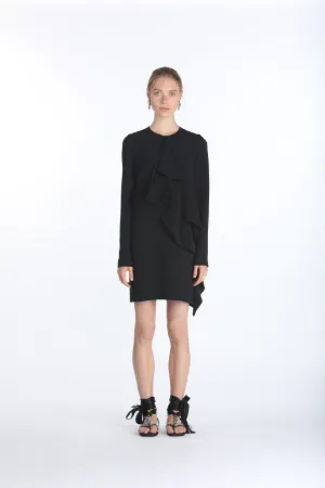 long-sleeve draped dress