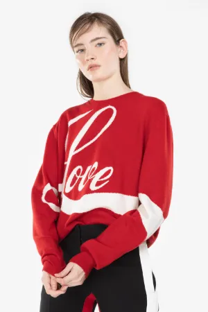 Maglione con intarsio Love