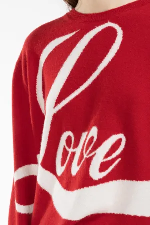 Maglione con intarsio Love