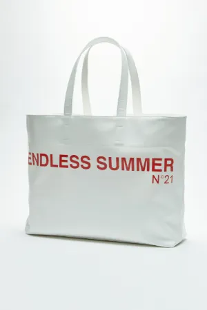 Maxi Slogan-Print Shopper