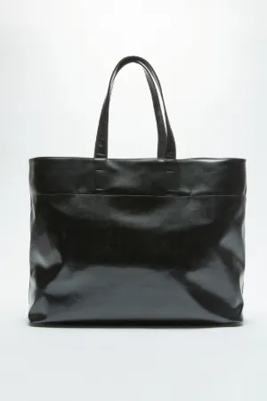 Maxi Slogan-Print Shopper
