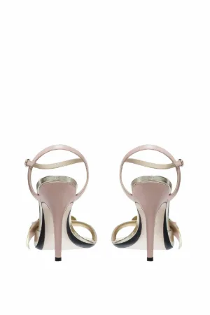 metallic bow sandals