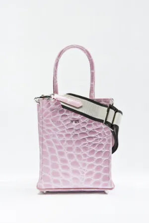 mini crocodile embossed tote bag