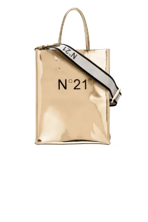 mirrored laminated small tote