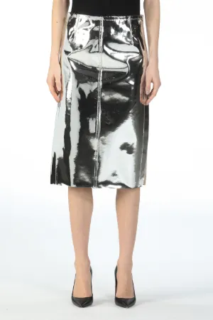Mirrored PVC Pencil Skirt
