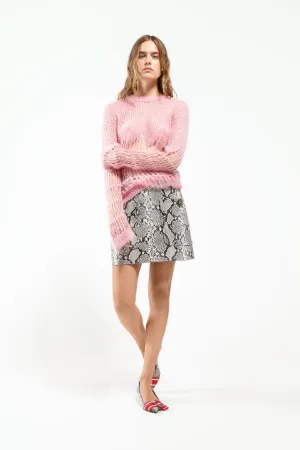 mohair-blend ladder-stitch sweater
