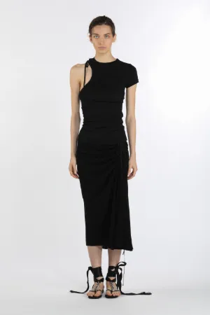one-shoulder chain-embellished dress