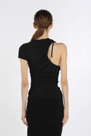 one-shoulder chain-embellished dress