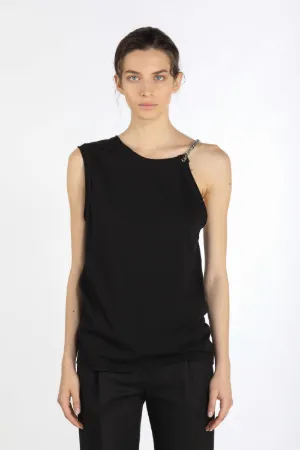 one-shoulder chain strap top