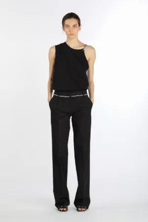 one-shoulder chain strap top