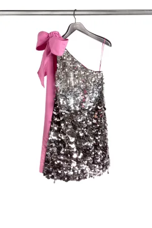one-shoulder sequin-embellished dress