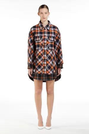 Oversized Checked Shirt Dress
