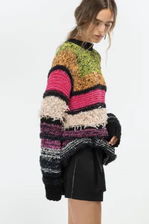 oversized chunky-knit sweater