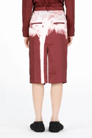 Palm Tree-Print Pencil Skirt