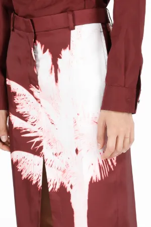Palm Tree-Print Pencil Skirt
