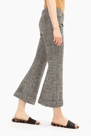 pantaloni crop in tweed