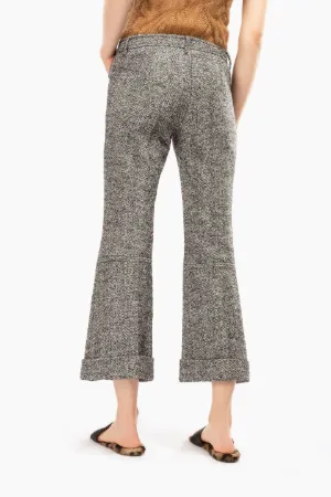 pantaloni crop in tweed