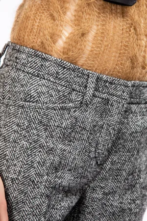 pantaloni crop in tweed