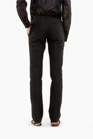 pantaloni slim in pizzo