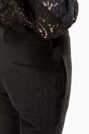 pantaloni slim in pizzo
