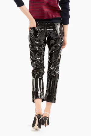 Patent Cropped Pants