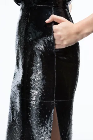 Patent leather skirt
